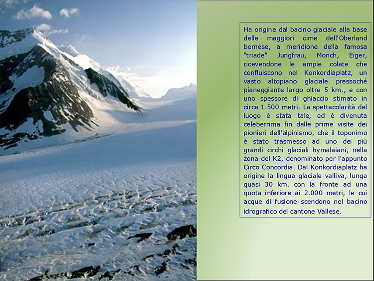 descrizione del ghiacciaio dell'Aletsch